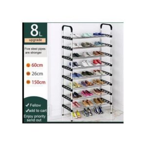 8-layer-shoe-rack-heavy-duty.jpg TC HEAVY DUTY 8/7 Layer Shoe Rack. Material PP And Stainless Steel